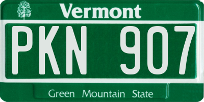 VT license plate PKN907