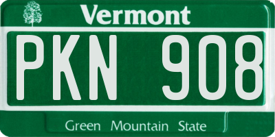 VT license plate PKN908