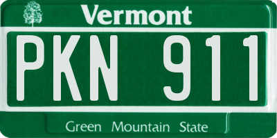 VT license plate PKN911