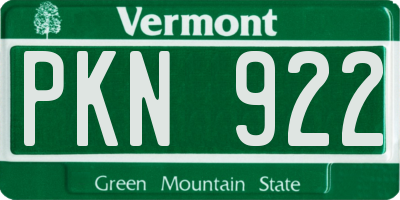 VT license plate PKN922