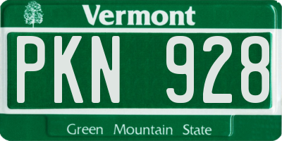 VT license plate PKN928