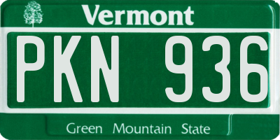 VT license plate PKN936