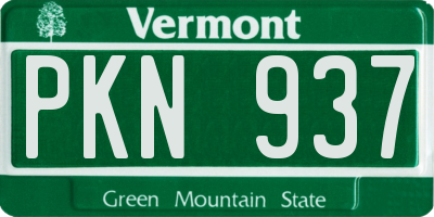 VT license plate PKN937