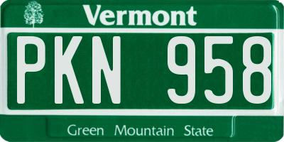 VT license plate PKN958