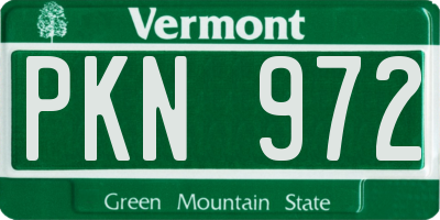 VT license plate PKN972