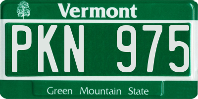 VT license plate PKN975