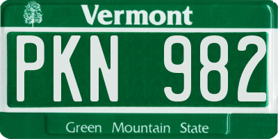 VT license plate PKN982