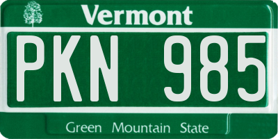 VT license plate PKN985