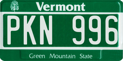VT license plate PKN996