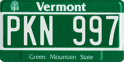 VT license plate PKN997