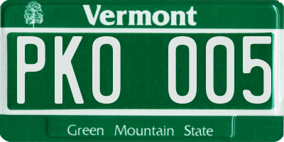 VT license plate PKO005