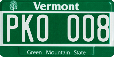 VT license plate PKO008