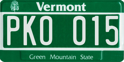 VT license plate PKO015