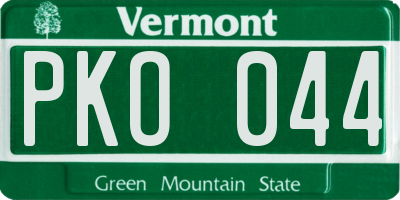 VT license plate PKO044