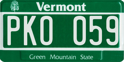 VT license plate PKO059