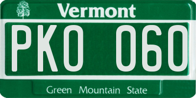 VT license plate PKO060