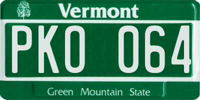VT license plate PKO064