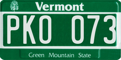 VT license plate PKO073