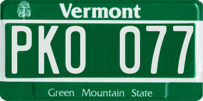 VT license plate PKO077