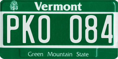 VT license plate PKO084