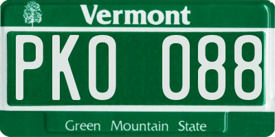 VT license plate PKO088