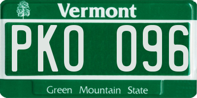 VT license plate PKO096