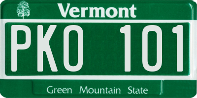 VT license plate PKO101