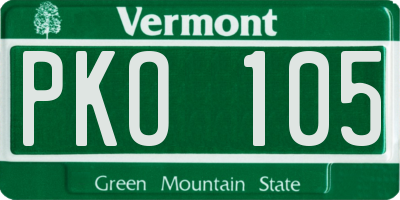 VT license plate PKO105