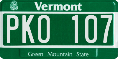 VT license plate PKO107