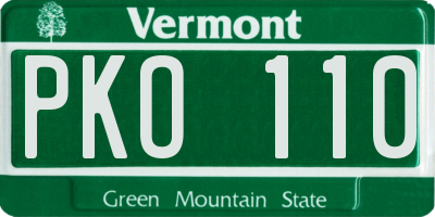 VT license plate PKO110