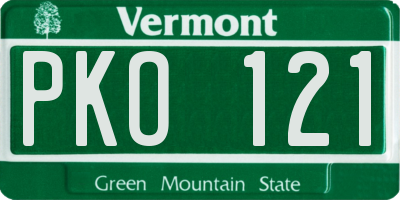 VT license plate PKO121