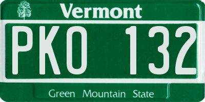 VT license plate PKO132