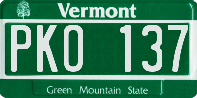 VT license plate PKO137