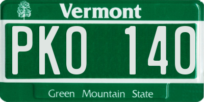 VT license plate PKO140