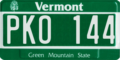 VT license plate PKO144