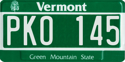 VT license plate PKO145
