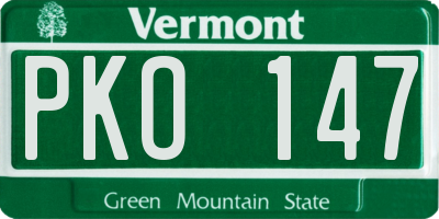 VT license plate PKO147