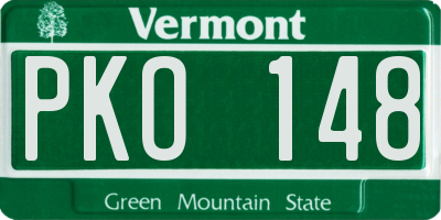 VT license plate PKO148