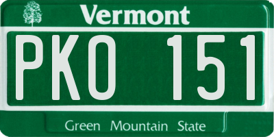 VT license plate PKO151