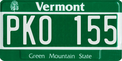 VT license plate PKO155