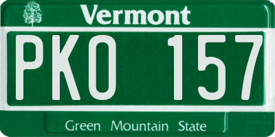 VT license plate PKO157
