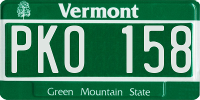 VT license plate PKO158