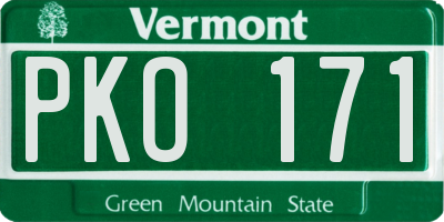 VT license plate PKO171