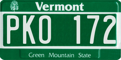 VT license plate PKO172