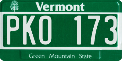 VT license plate PKO173