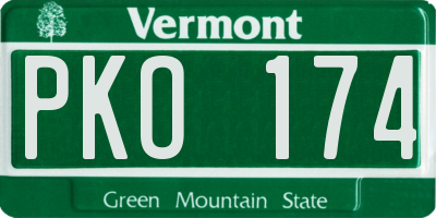 VT license plate PKO174