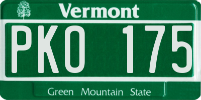 VT license plate PKO175