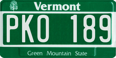 VT license plate PKO189