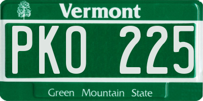 VT license plate PKO225
