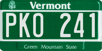 VT license plate PKO241